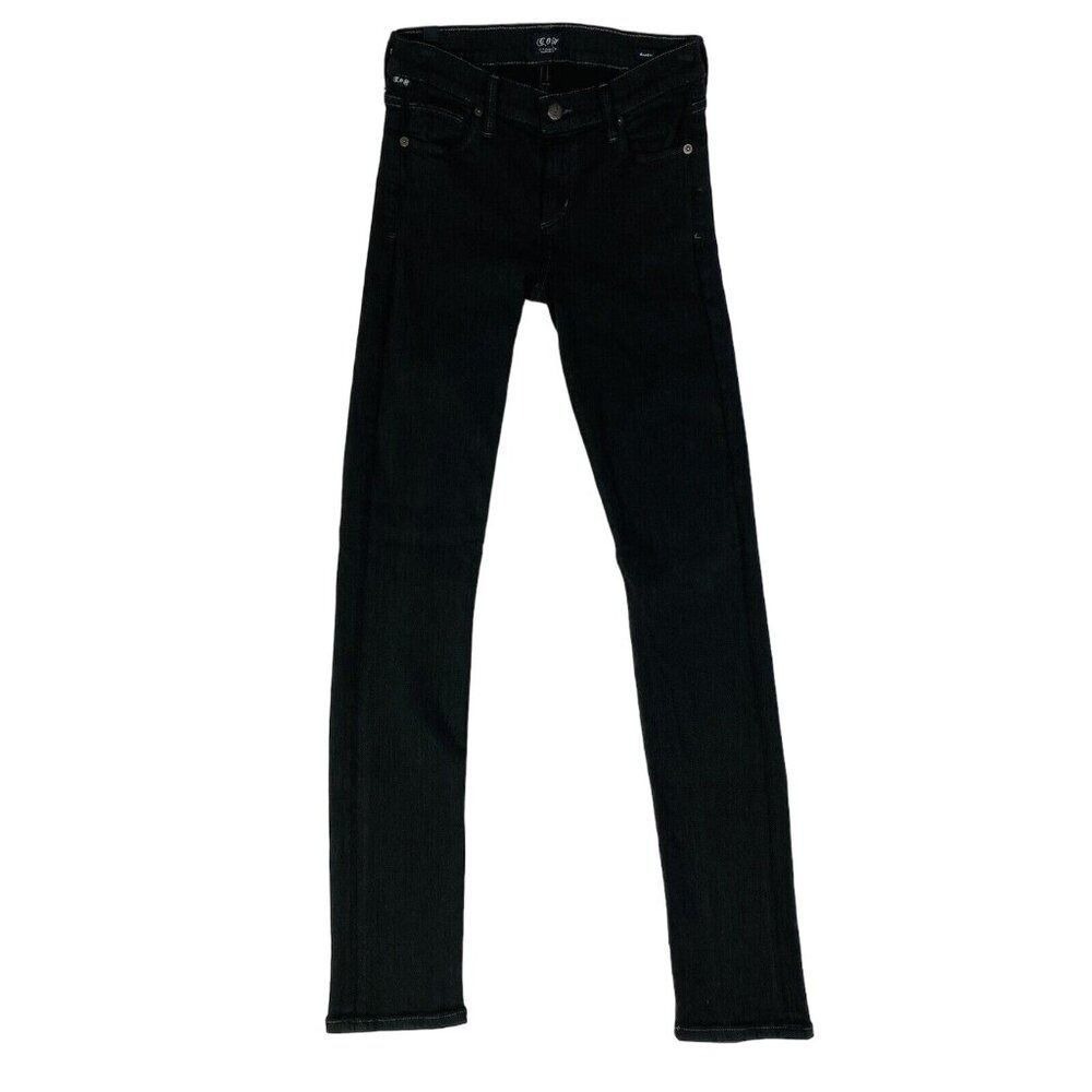 Citizens of Humanity Avedon Slick Skinny Leg Black Rayon Cotton Jeans 26X30